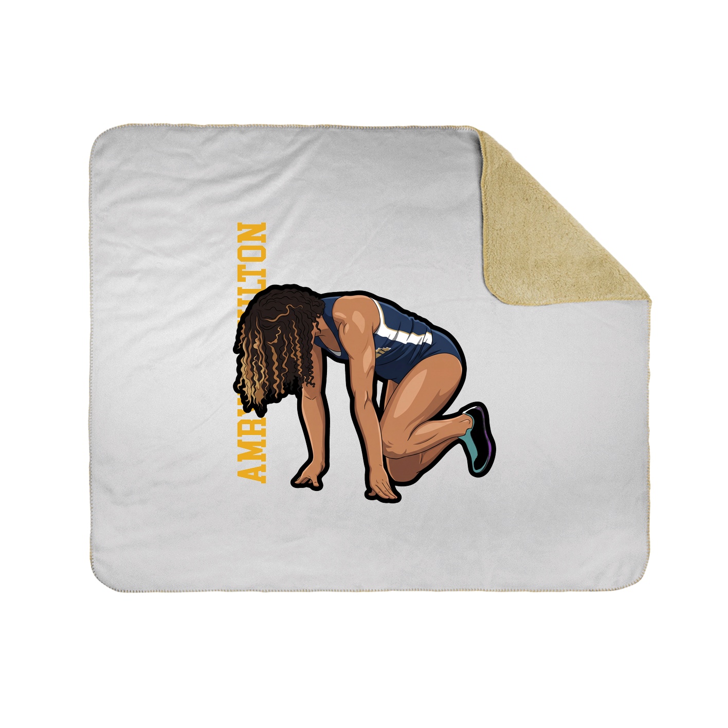 Throw Blanket — Name Vertical in White