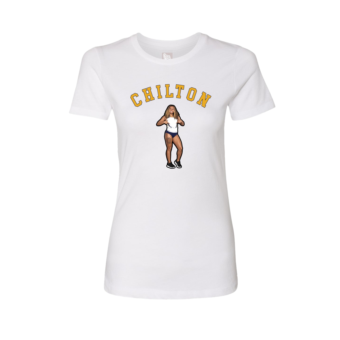Fitted Women's Tee — Shirsey Arch in White