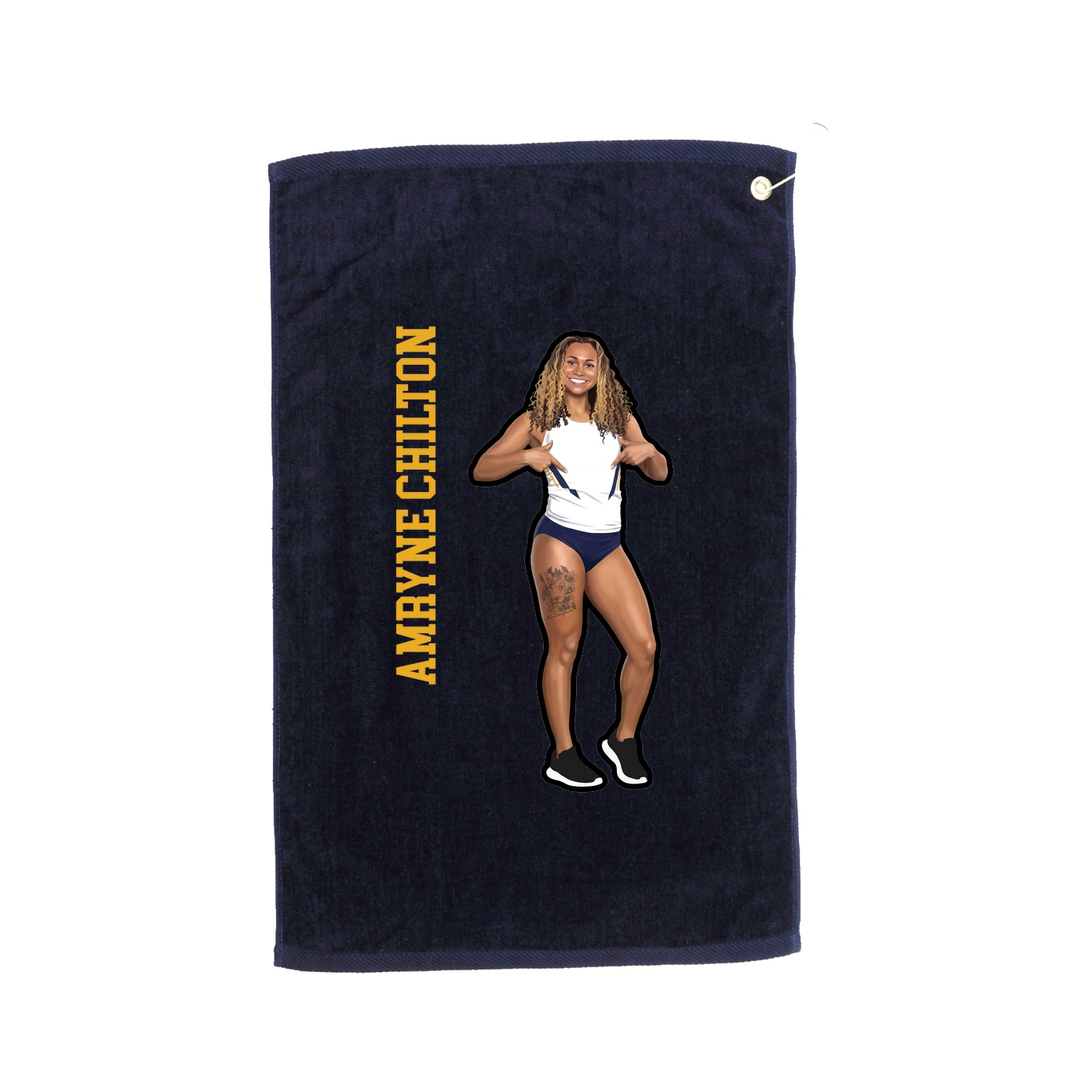 Golf Towel — Name Vertical in Navy