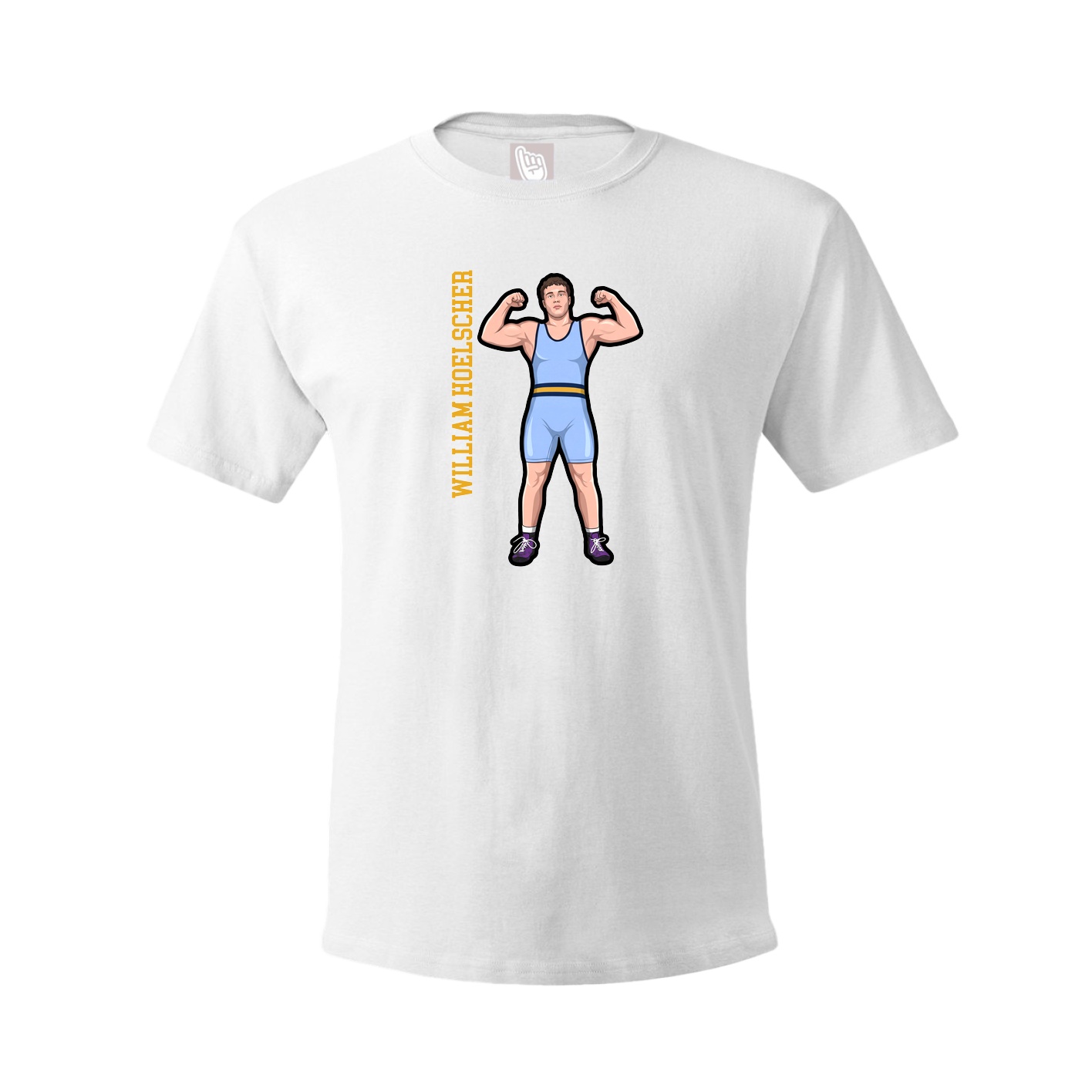 Tee — Name Vertical in White