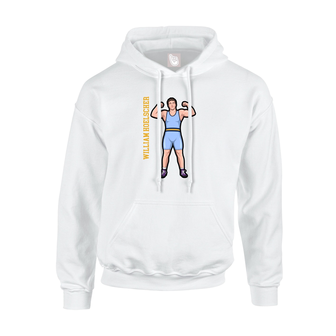 Hoodie — Name Vertical in White