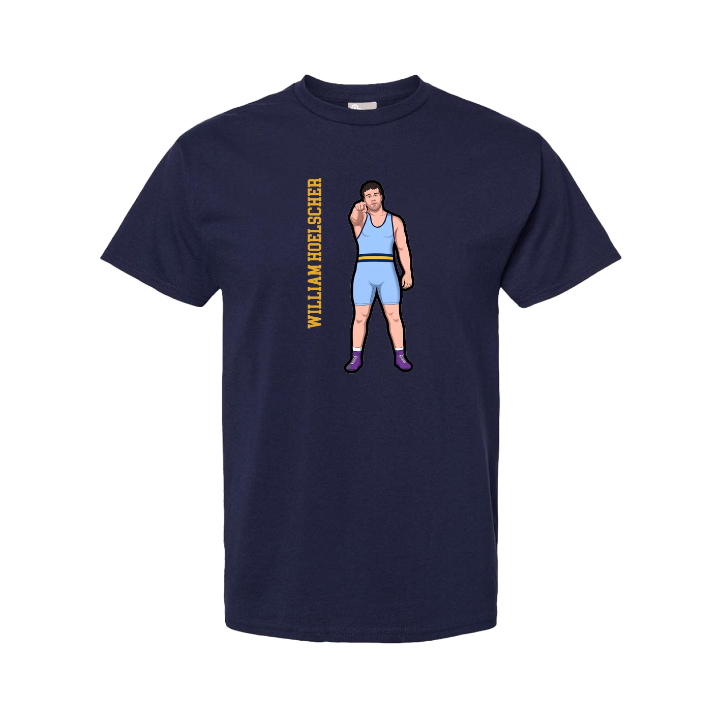 Youth Tee — Name Vertical in Navy