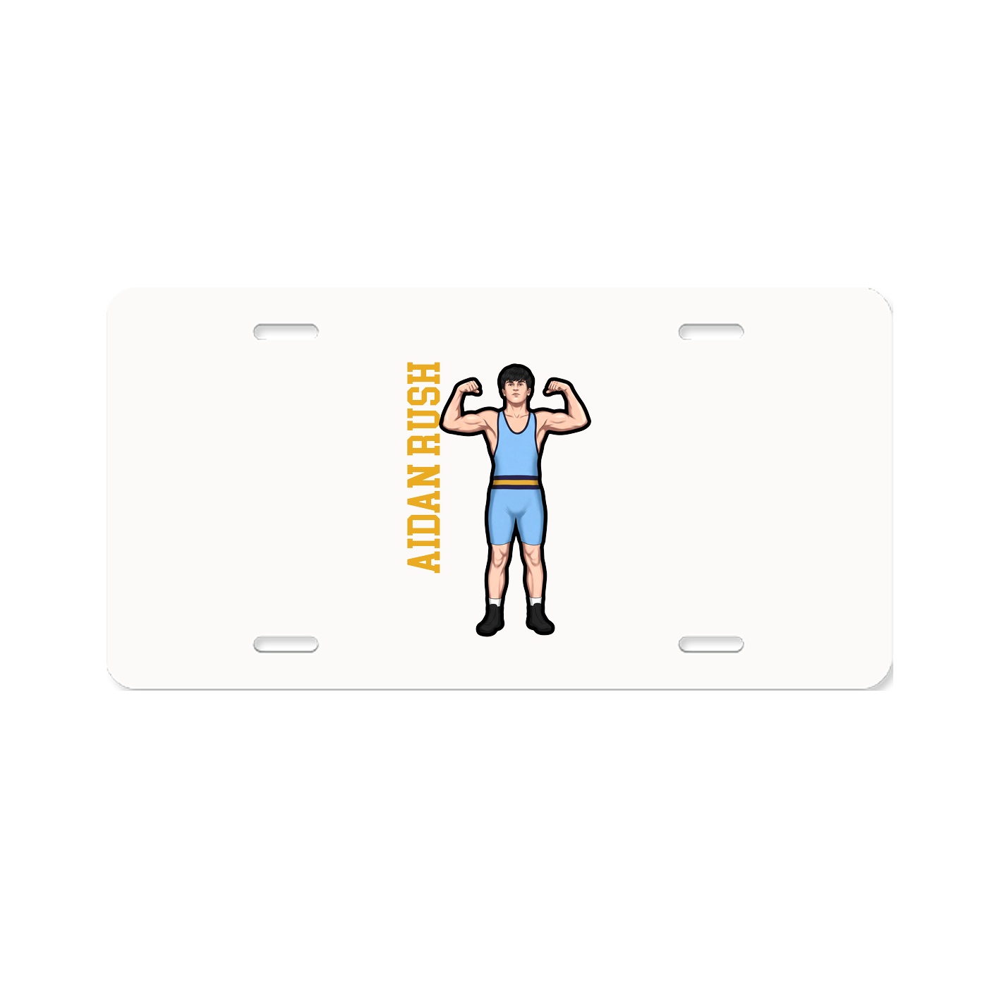 License Plate — Name Vertical in Classic