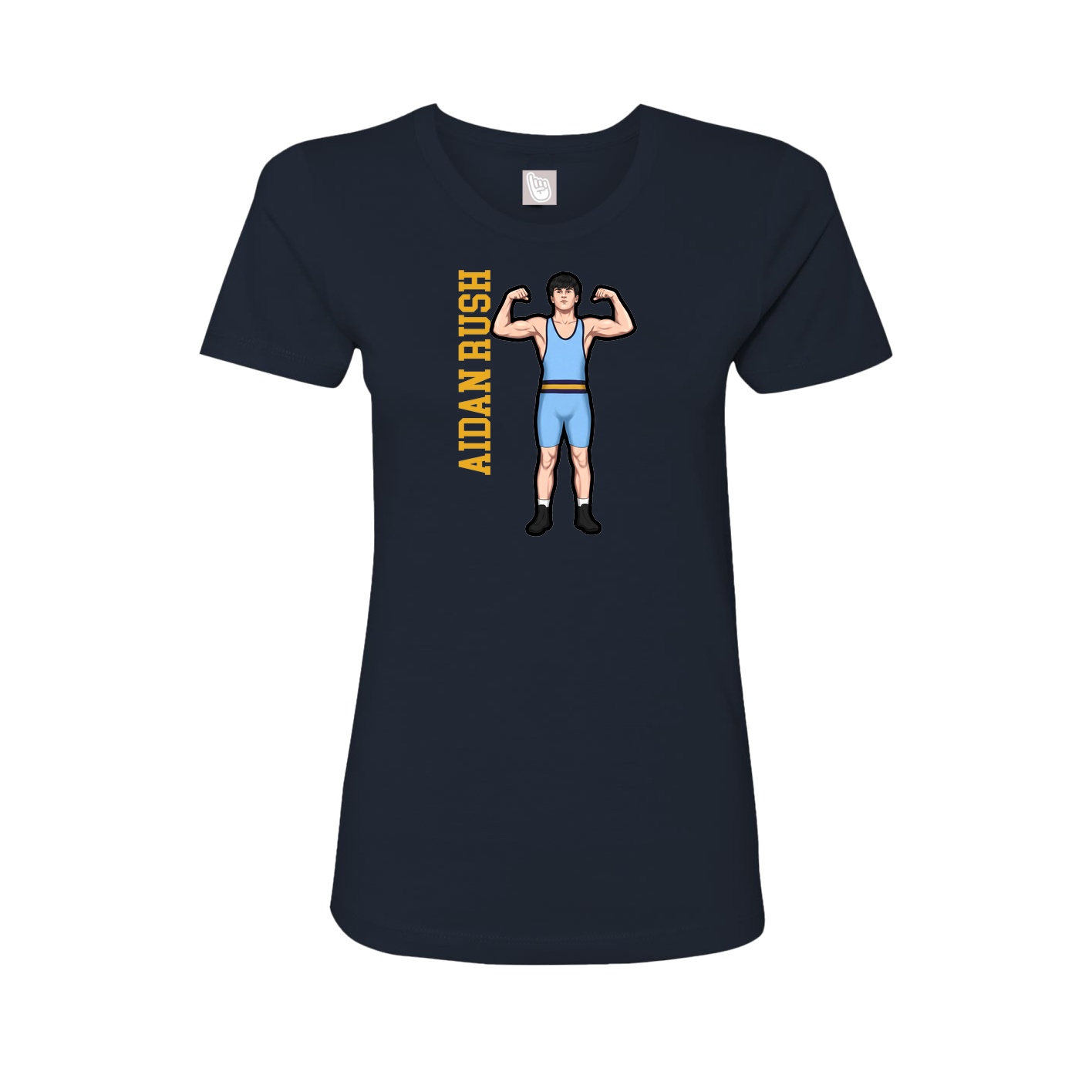 Womens Tee — Name Vertical in Navy