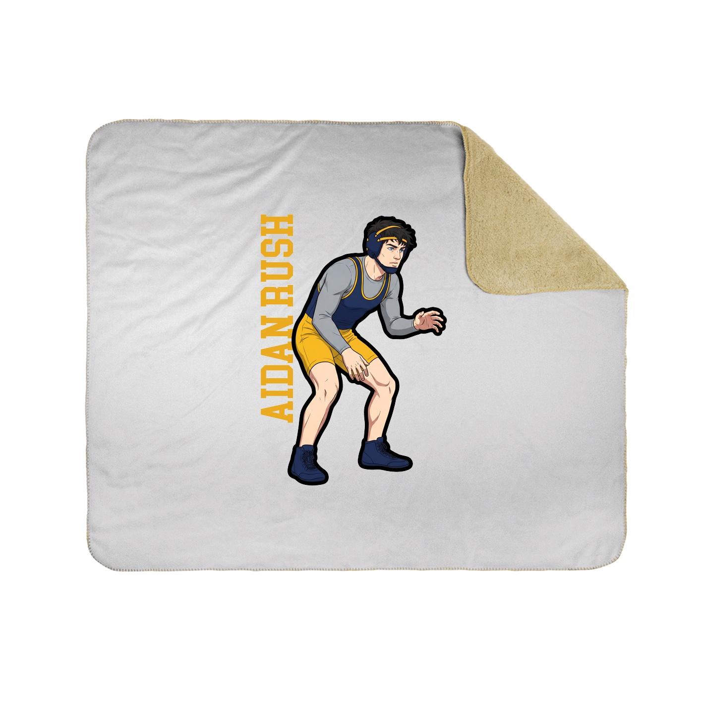 Throw Blanket — Name Vertical in White