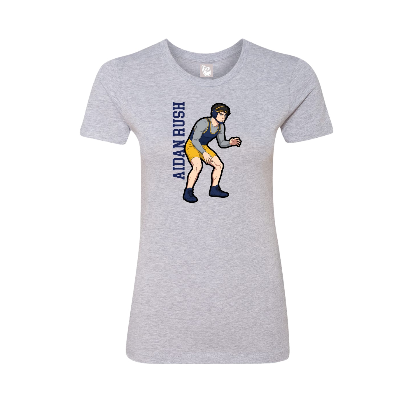Womens Tee — Name Vertical in Grey