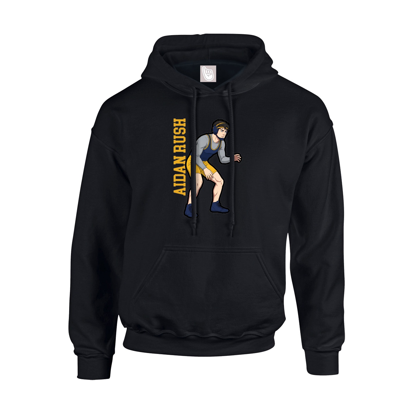 Youth Hoodie — Name Vertical in Black