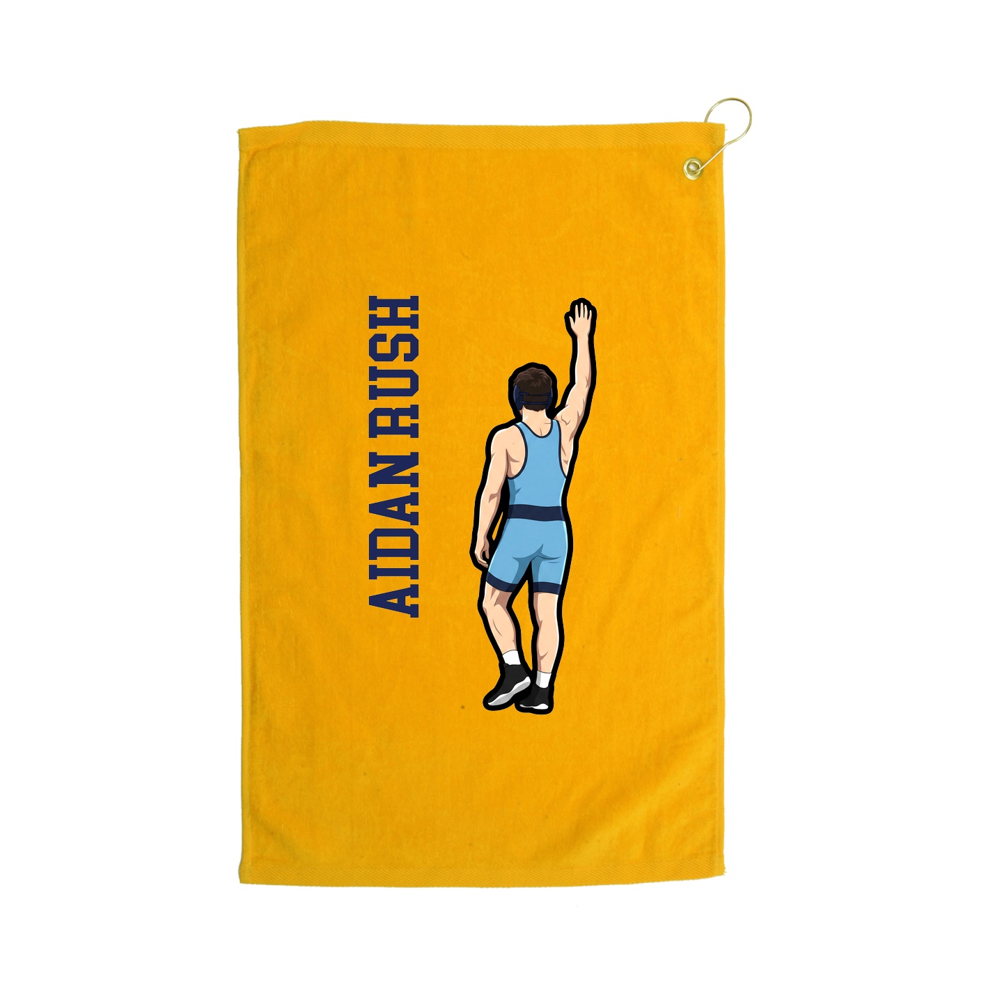 Golf Towel — Name Vertical in Gold