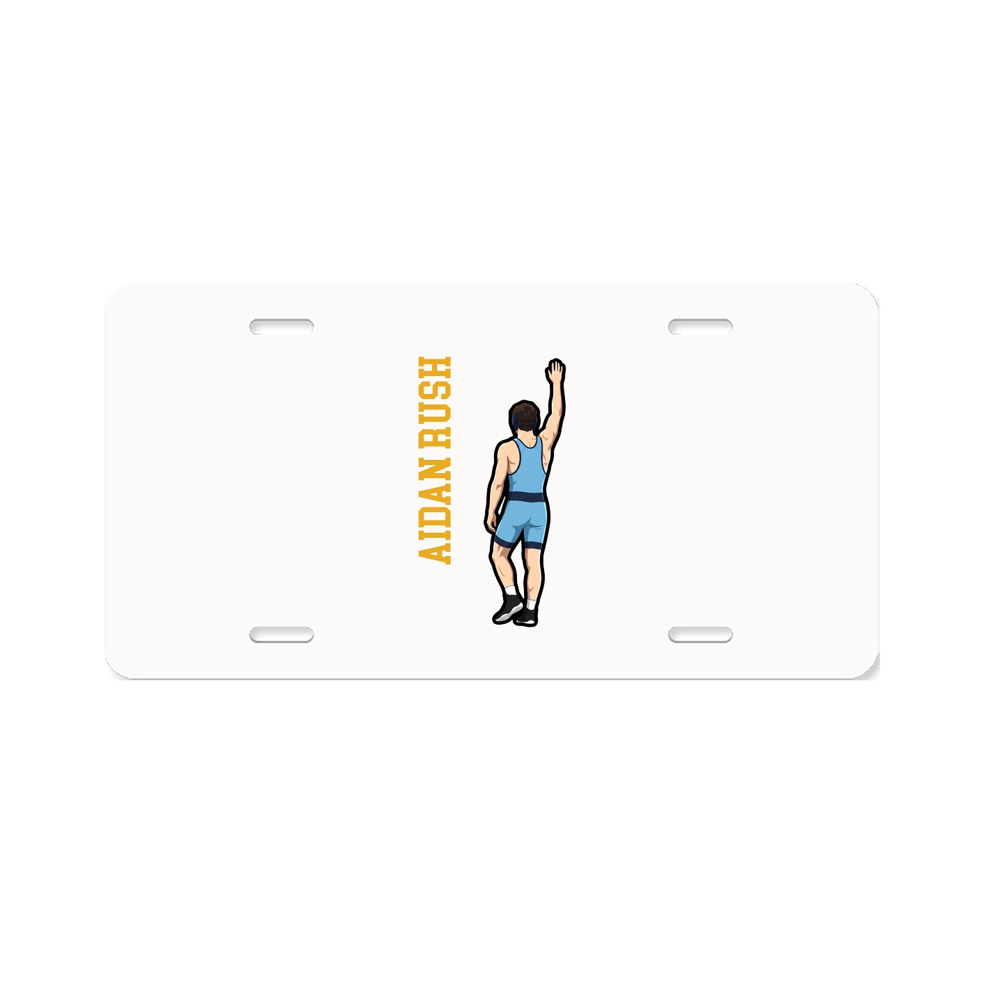 License Plate — Name Vertical in Classic