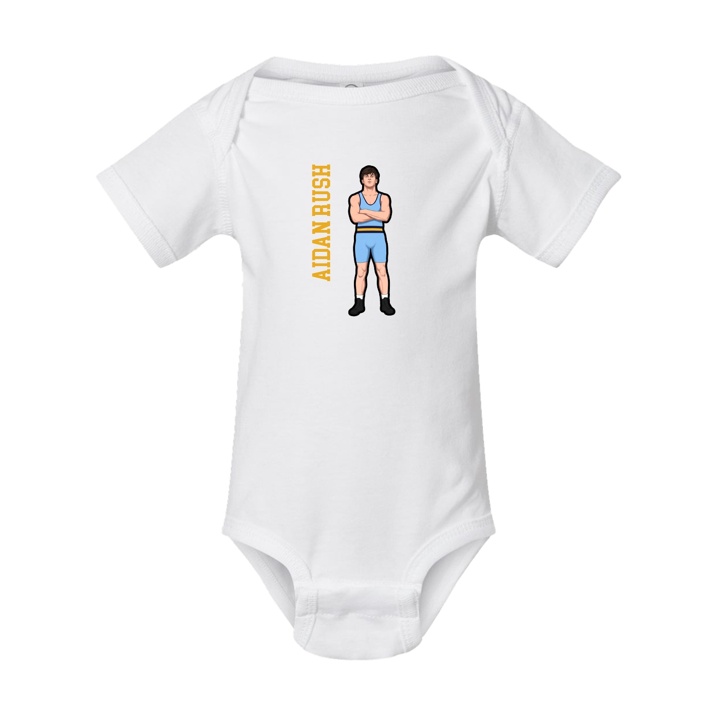 Baby Onesie — Name Vertical in White