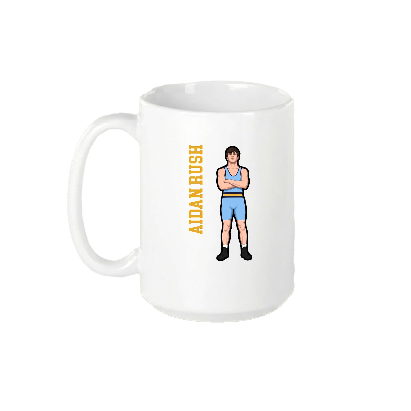 15oz Coffee Mug — Name Vertical in White