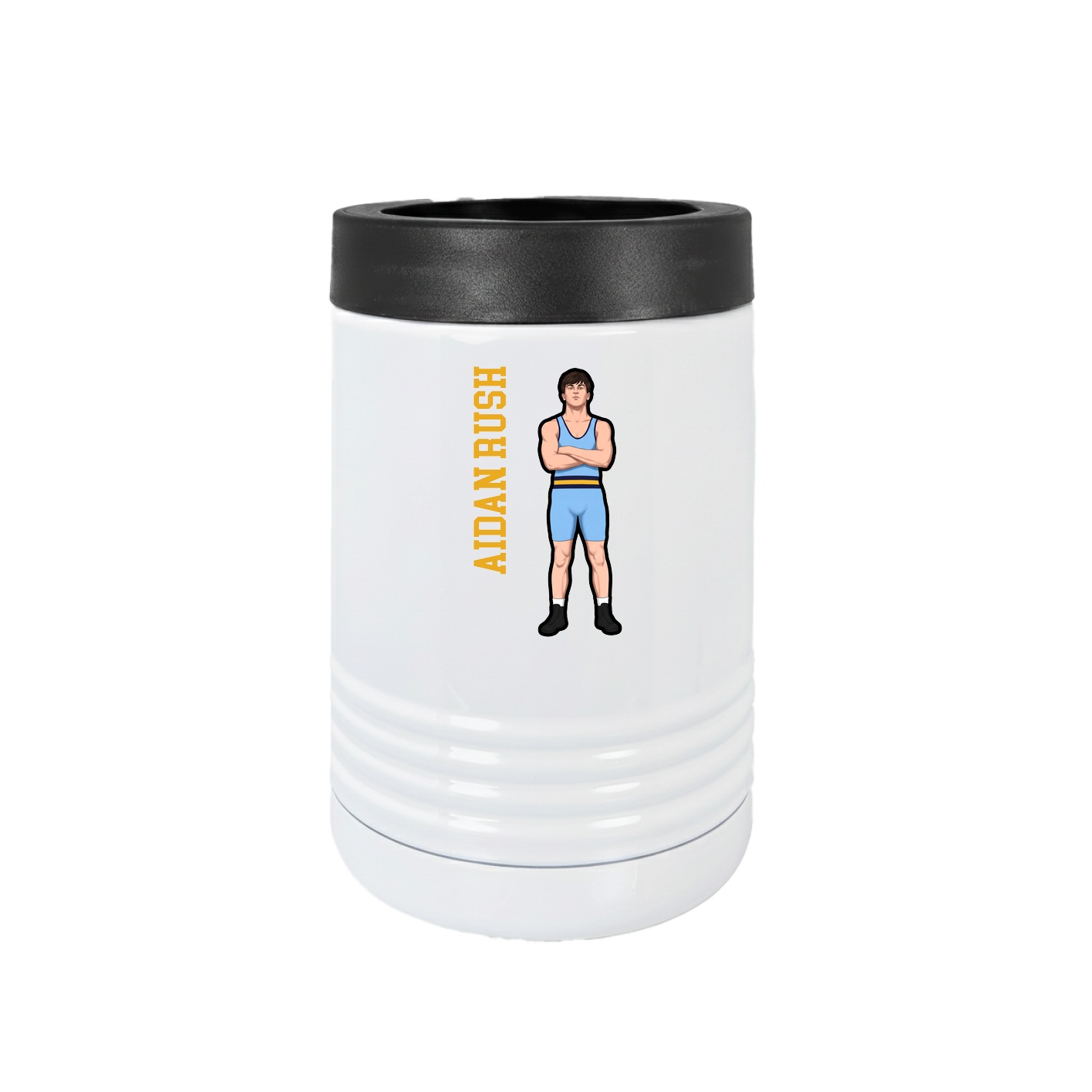Beverage Holder — Name Vertical in White