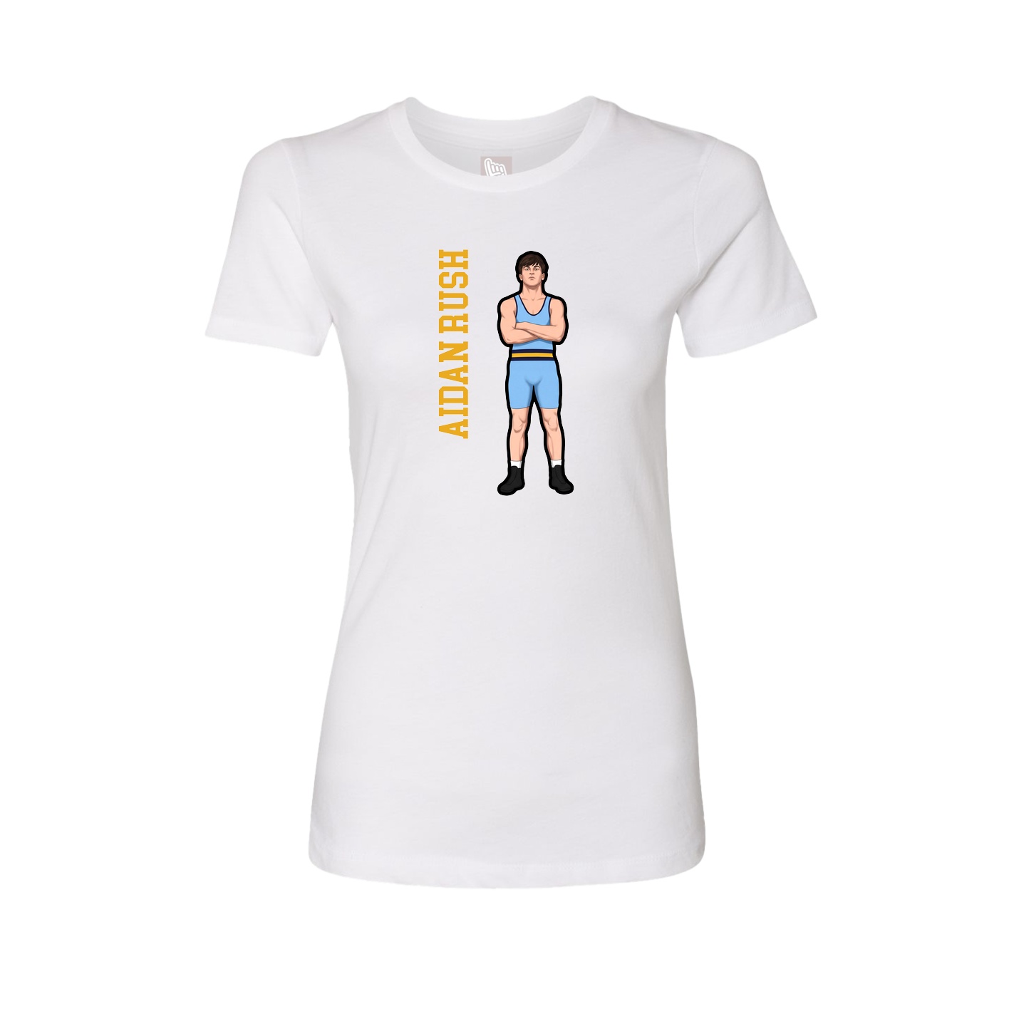 Womens Tee — Name Vertical in White