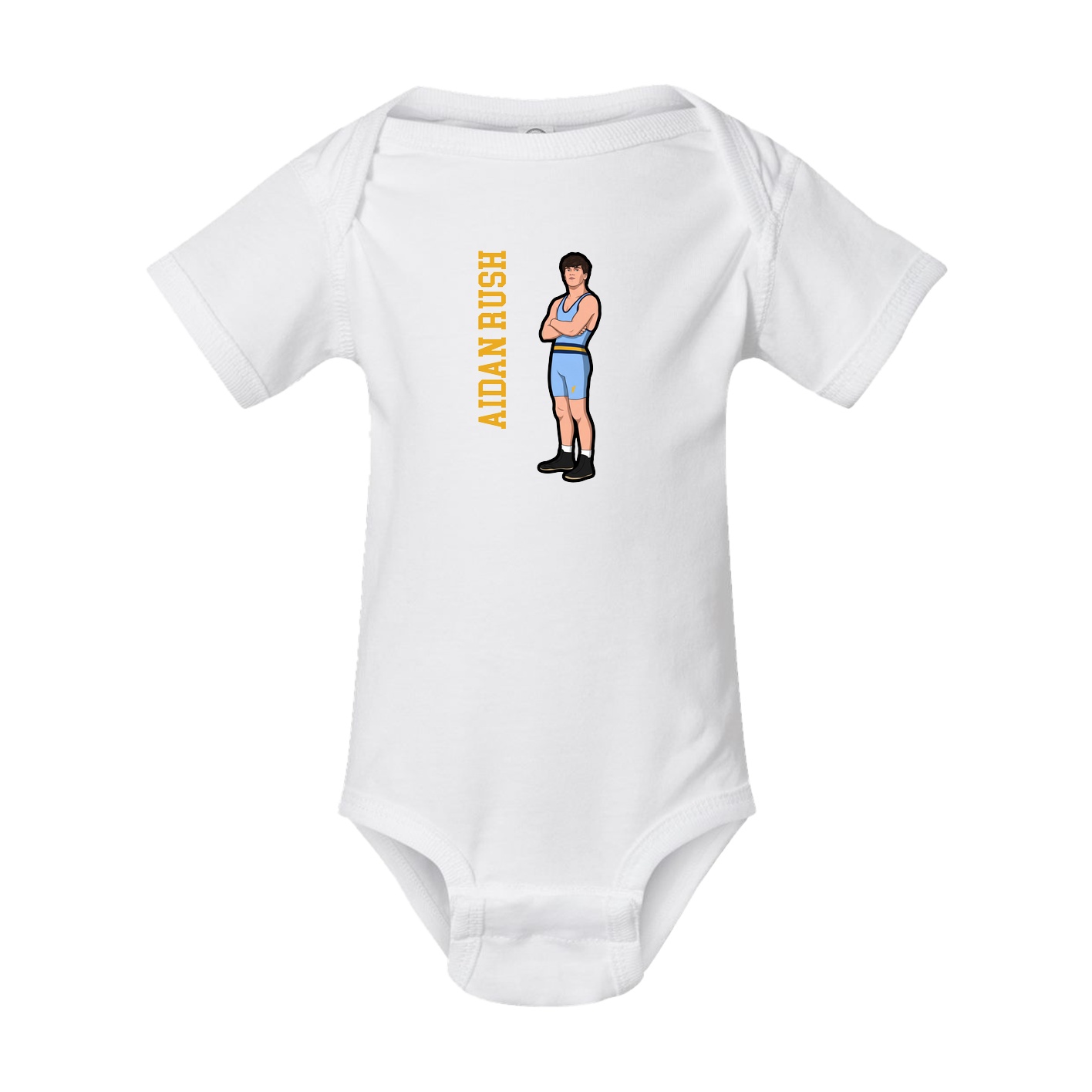 Baby Onesie — Name Vertical in White
