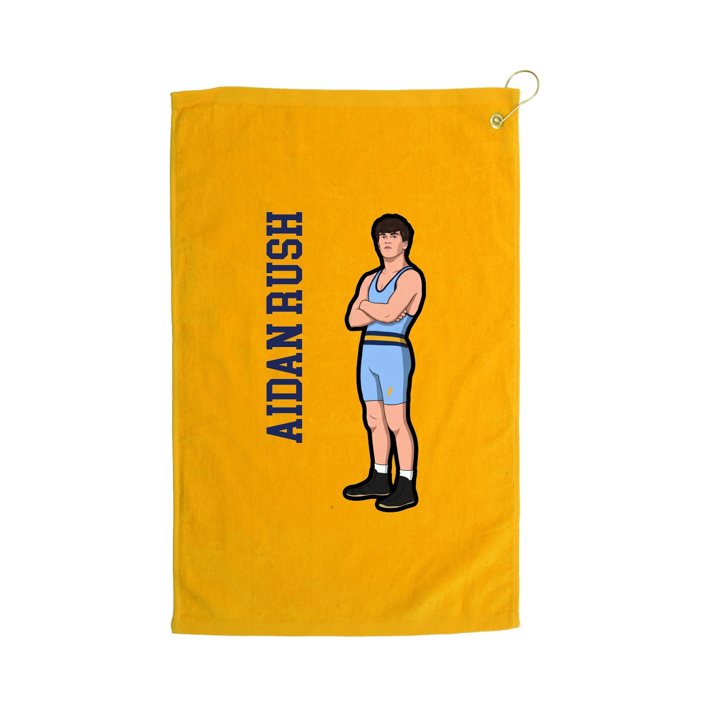 Golf Towel — Name Vertical in Gold