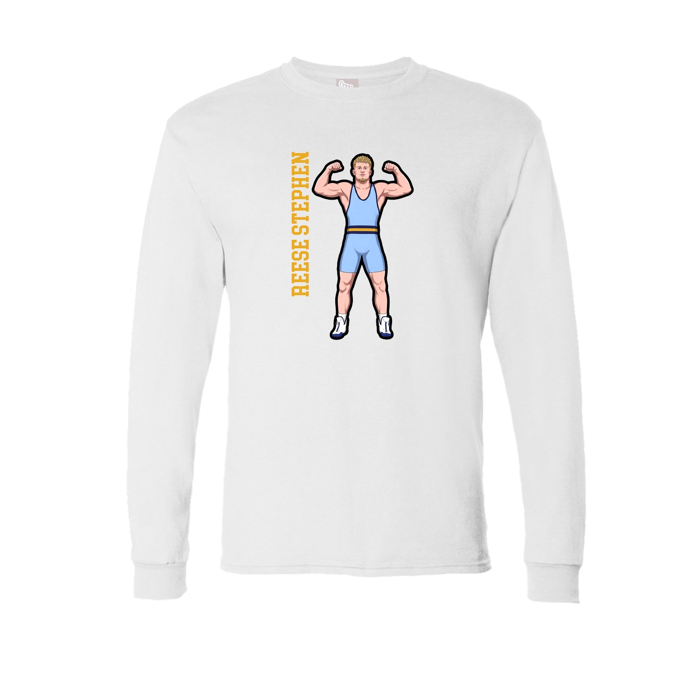 Long Sleeve Tee — Name Vertical in White