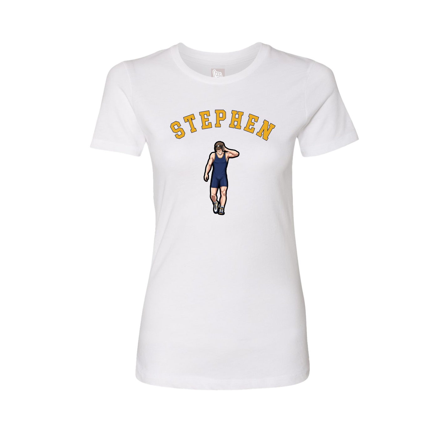Fitted Women's Tee — Shirsey Arch in White