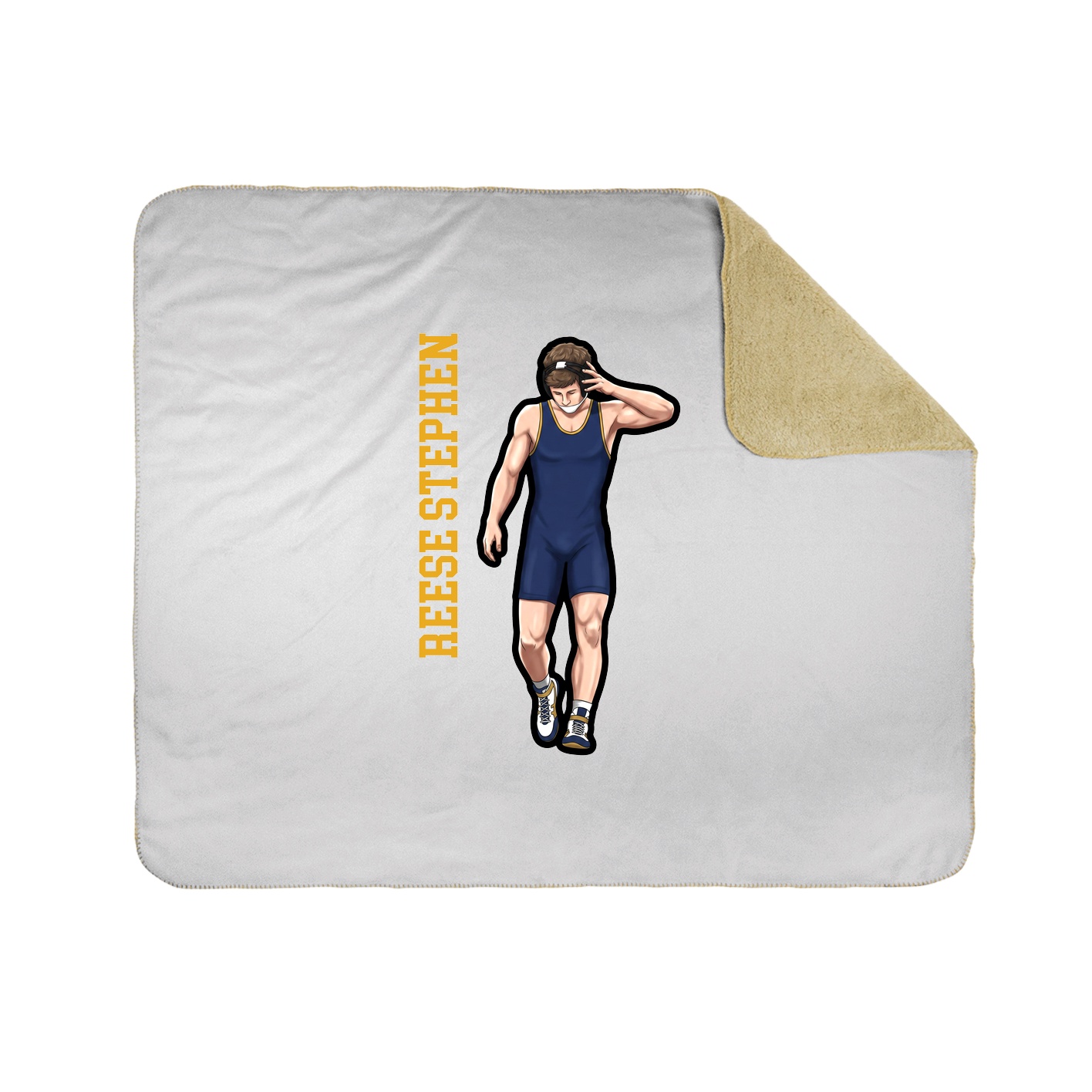 Throw Blanket — Name Vertical in White
