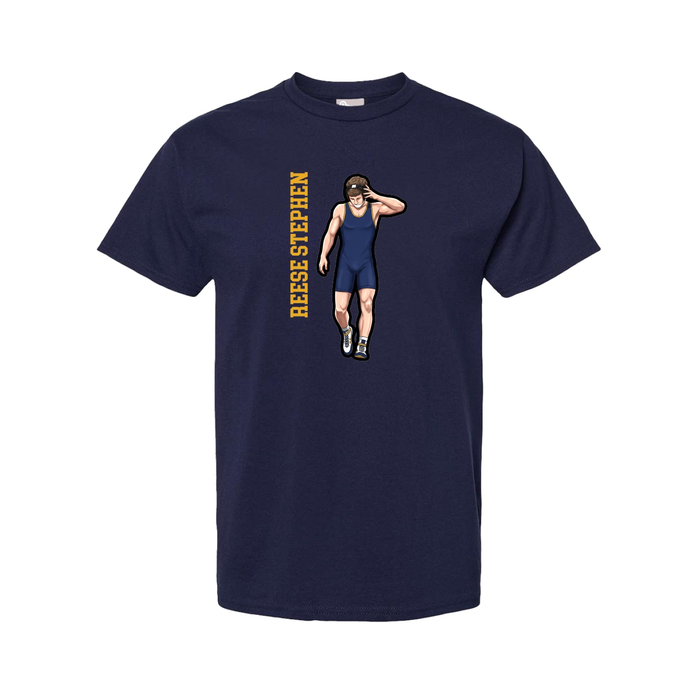 Tee — Name Vertical in Navy