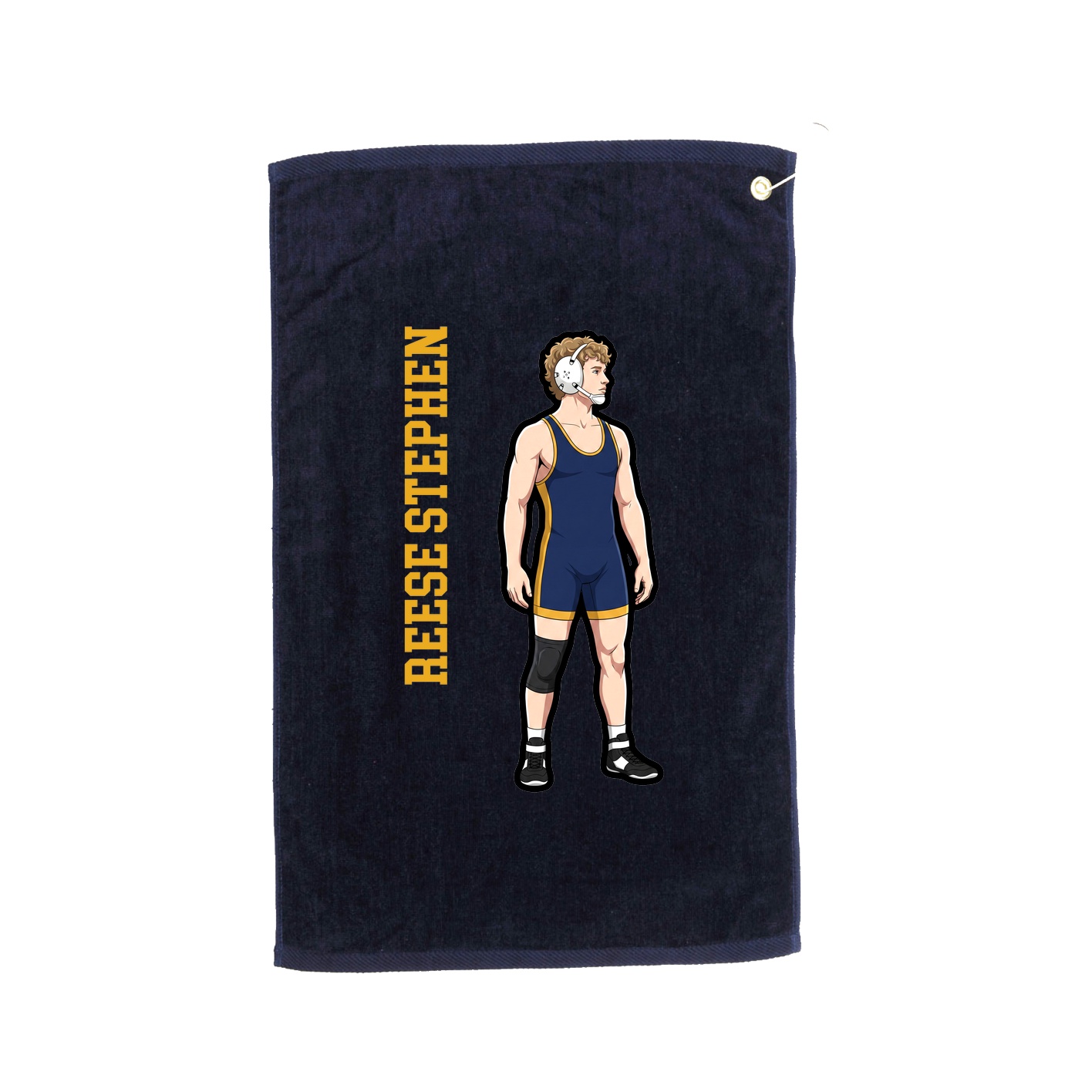 Golf Towel — Name Vertical in Navy