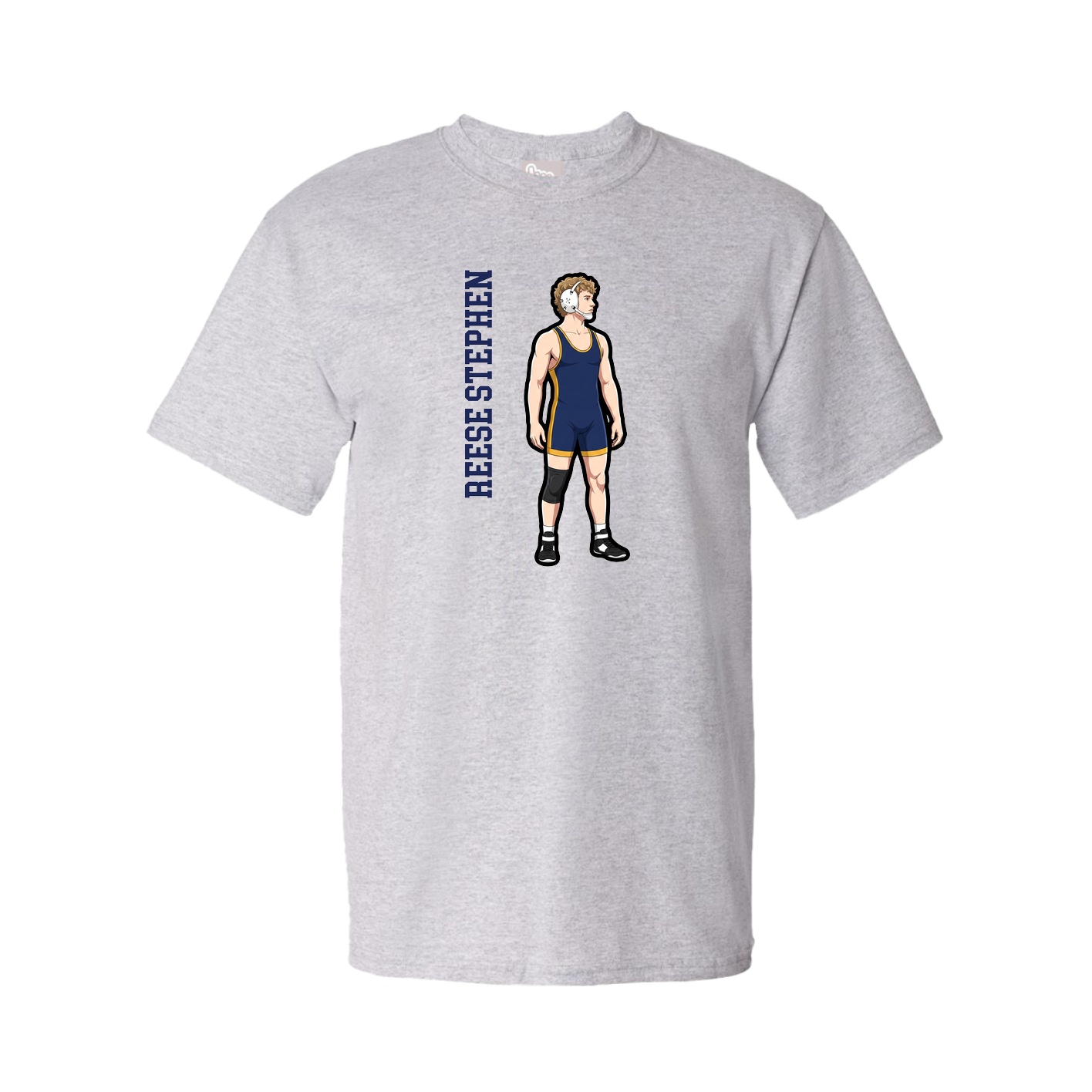 Tee — Name Vertical in Grey