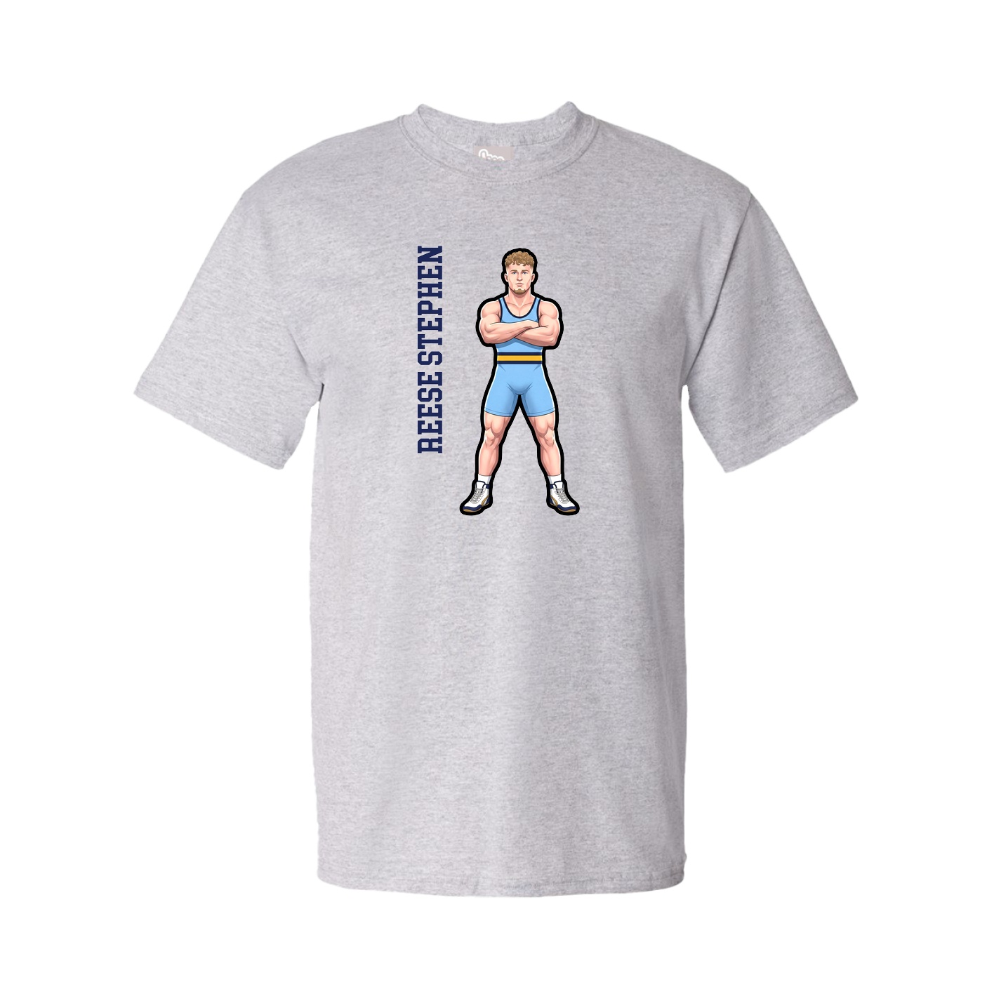 Youth Tee — Name Vertical in Grey
