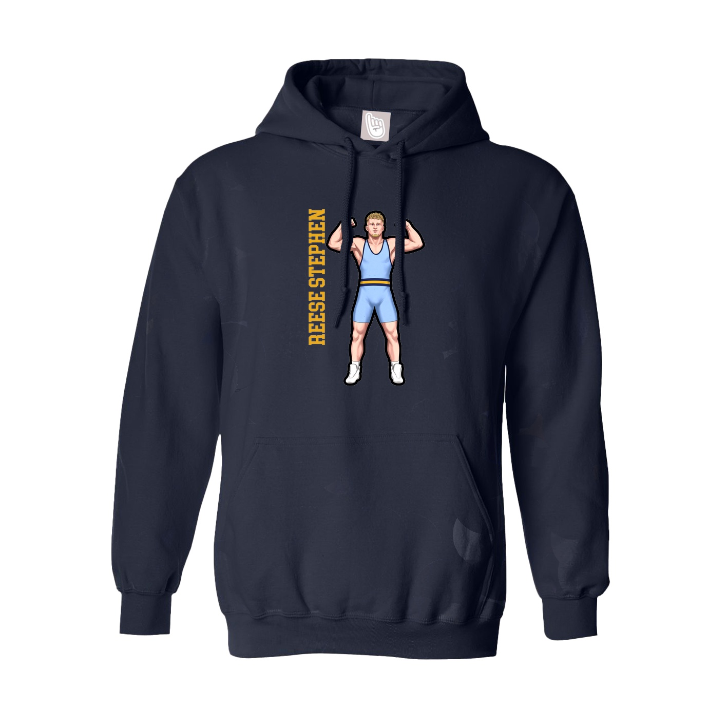 Youth Hoodie — Name Vertical in Navy