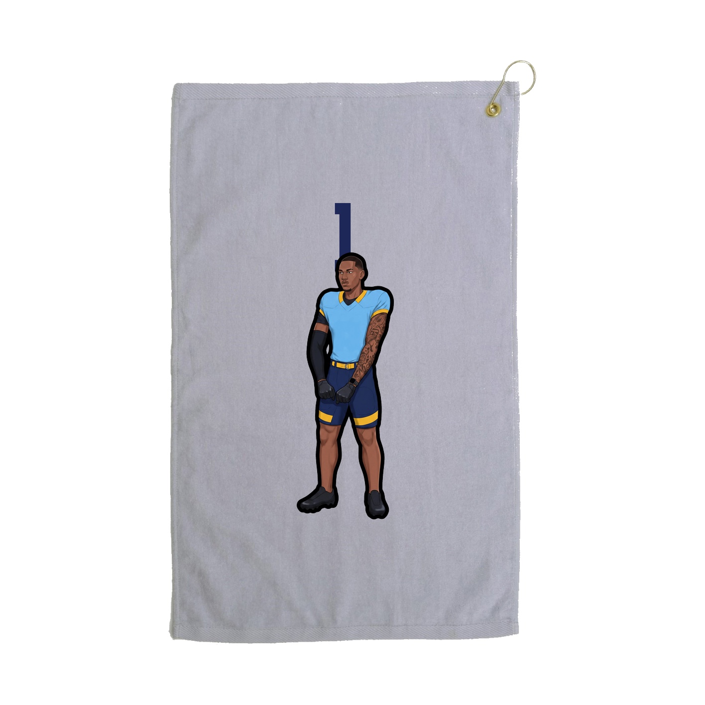 Golf Towel — Number Top in Grey
