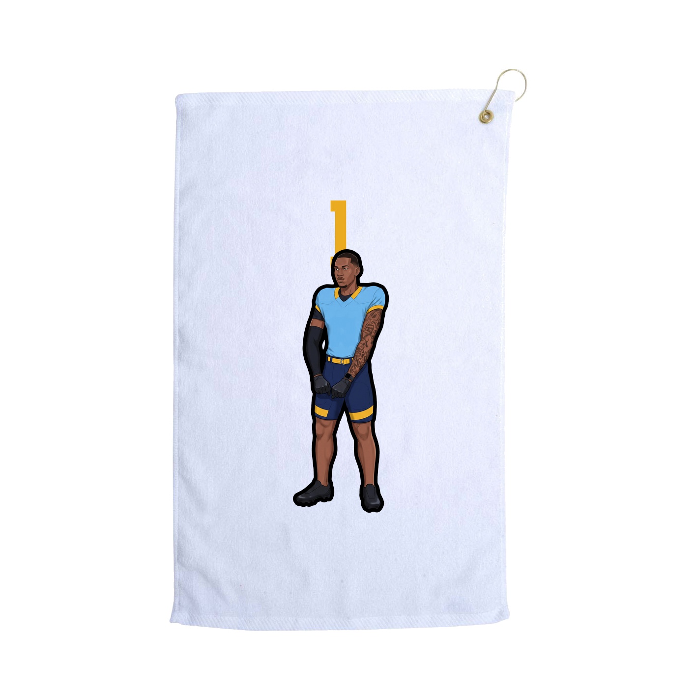 Golf Towel — Number Top in White
