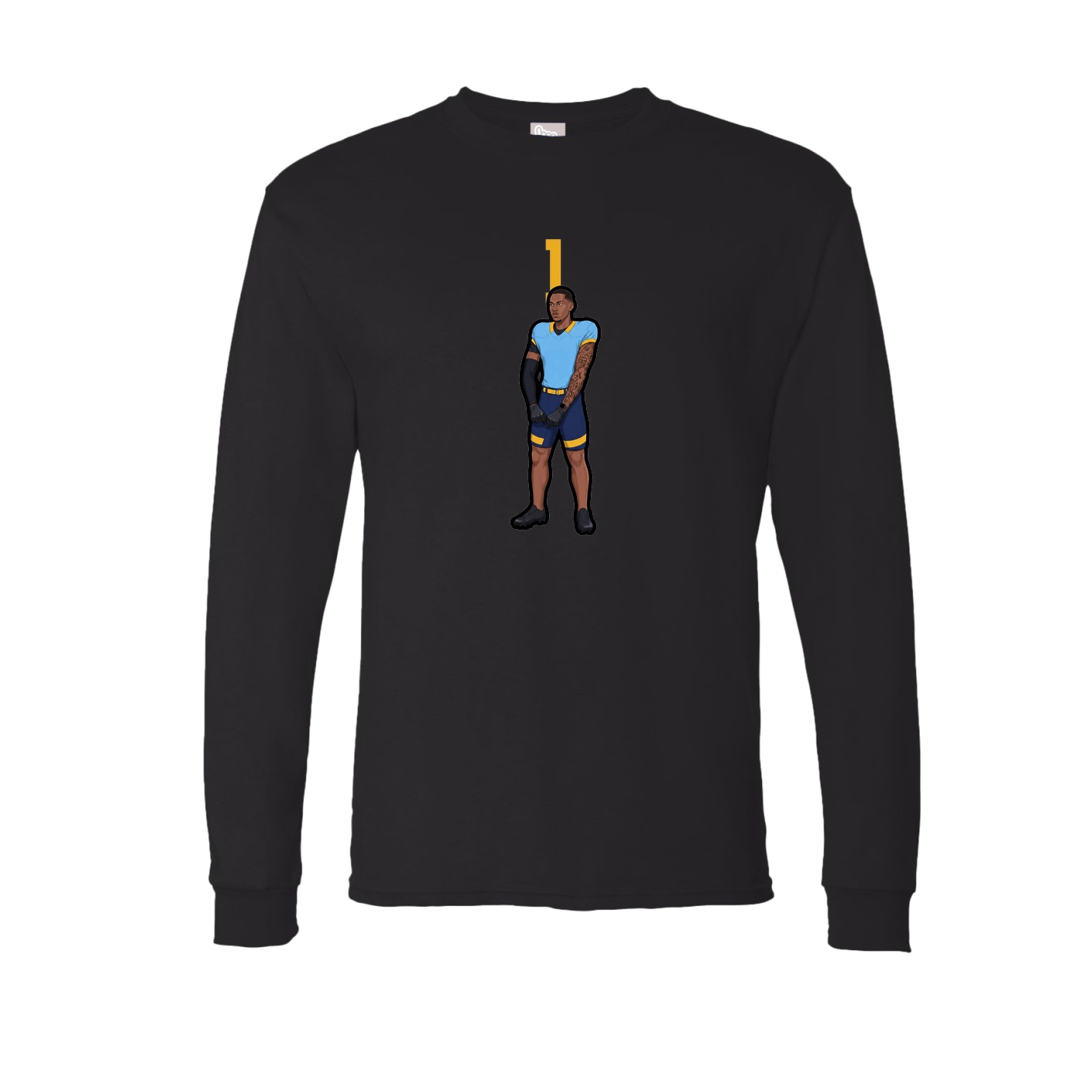 Long Sleeve Tee — Number Top in Black