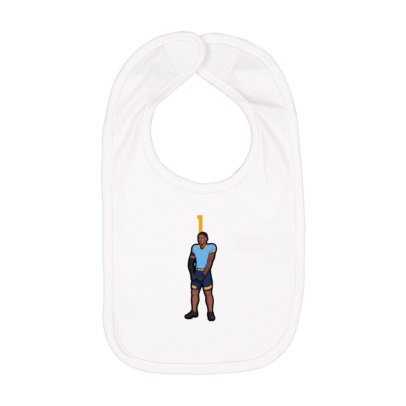 Infant Bib — Number Top in White