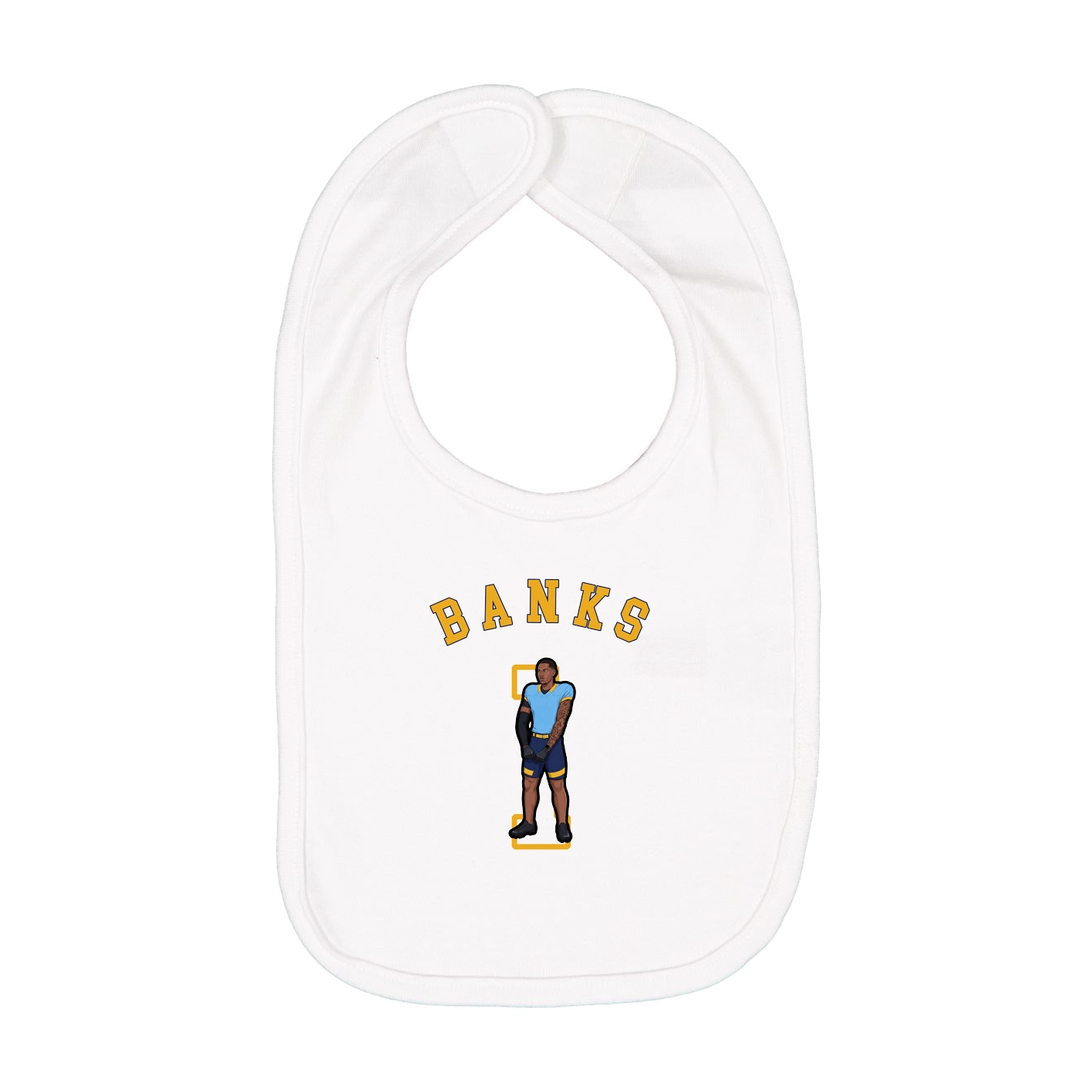 Infant Bib — Shirsey Arch in White