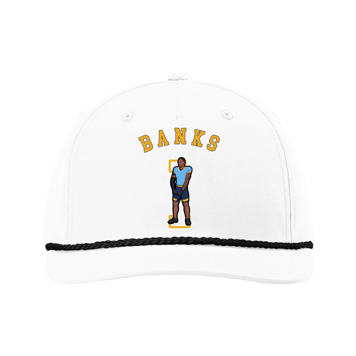 Five-Panel Classic Rope Cap — Shirsey Arch in White