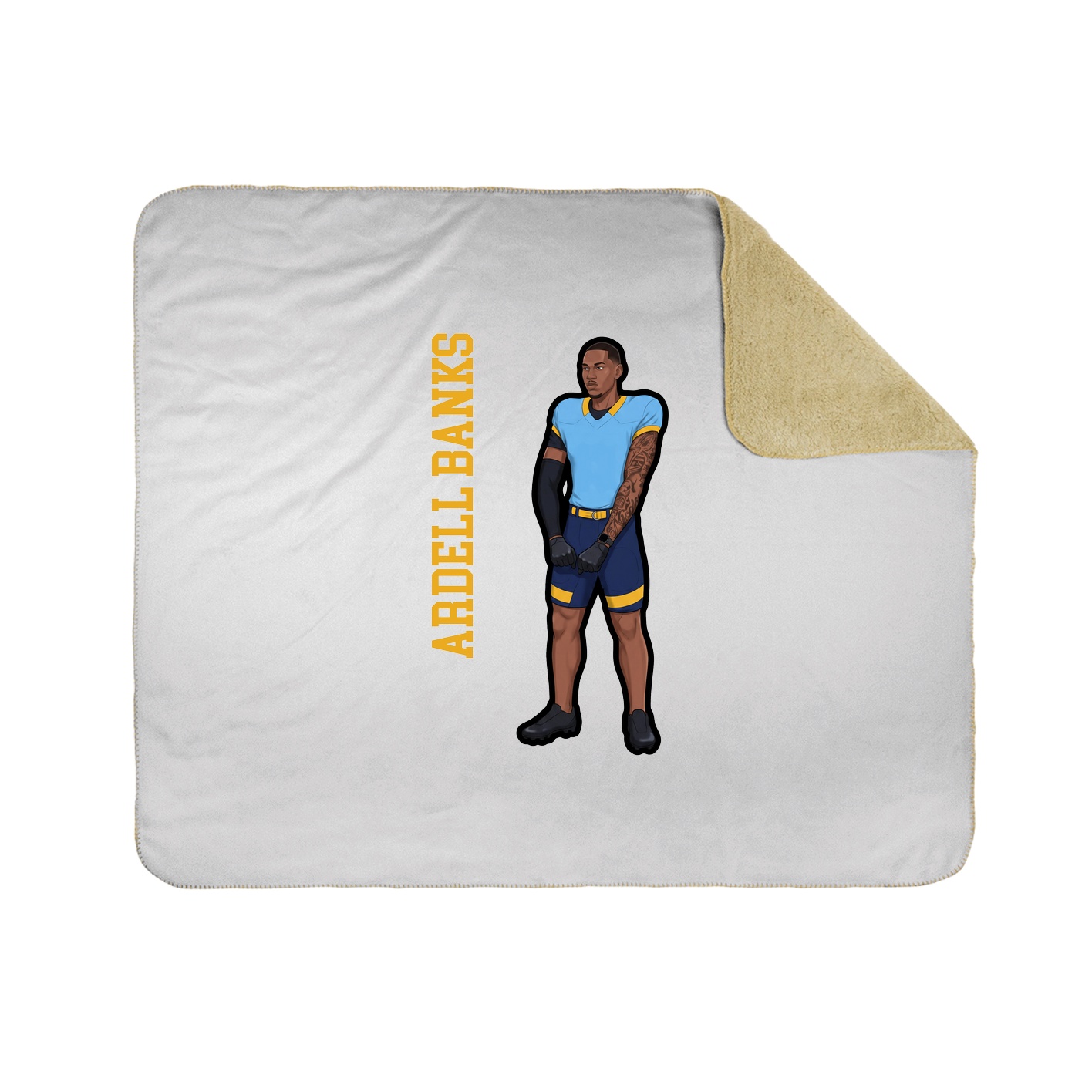 Throw Blanket — Name Vertical in White