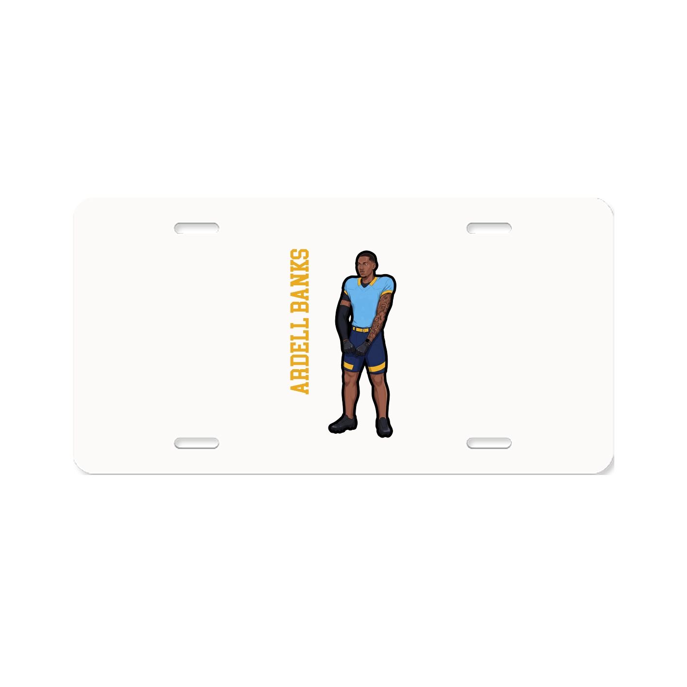 License Plate — Name Vertical in Classic