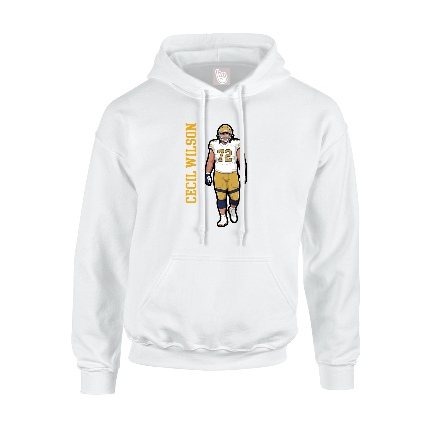 Hoodie — Name Vertical in White