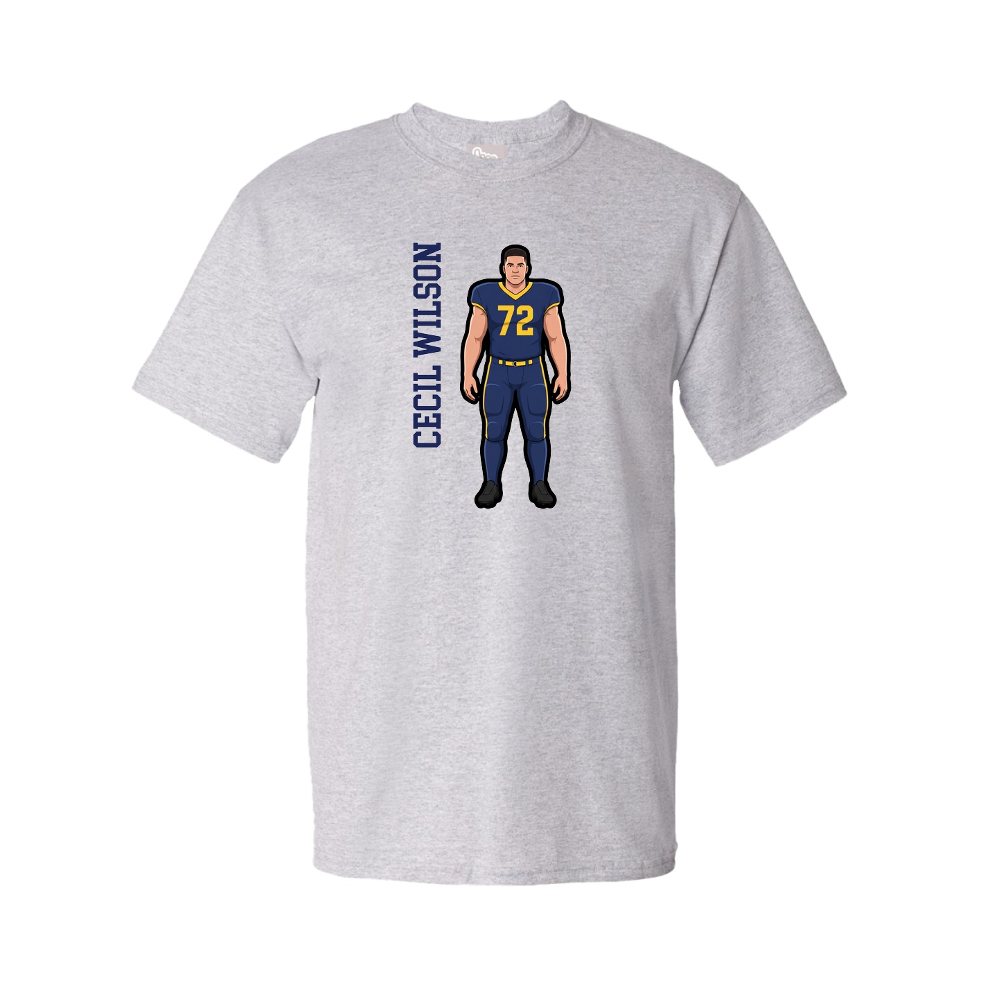 Youth Tee — Name Vertical in Grey