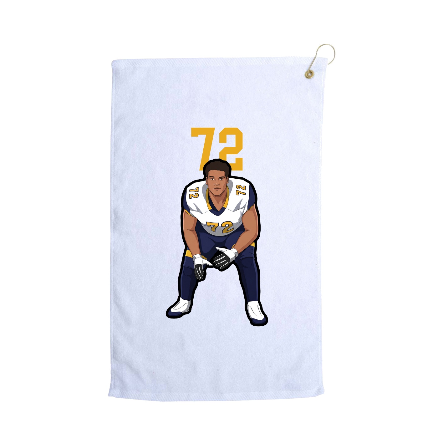 Golf Towel — Number Top in White