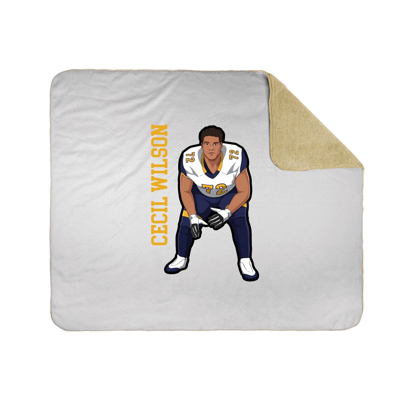 Throw Blanket — Name Vertical in White