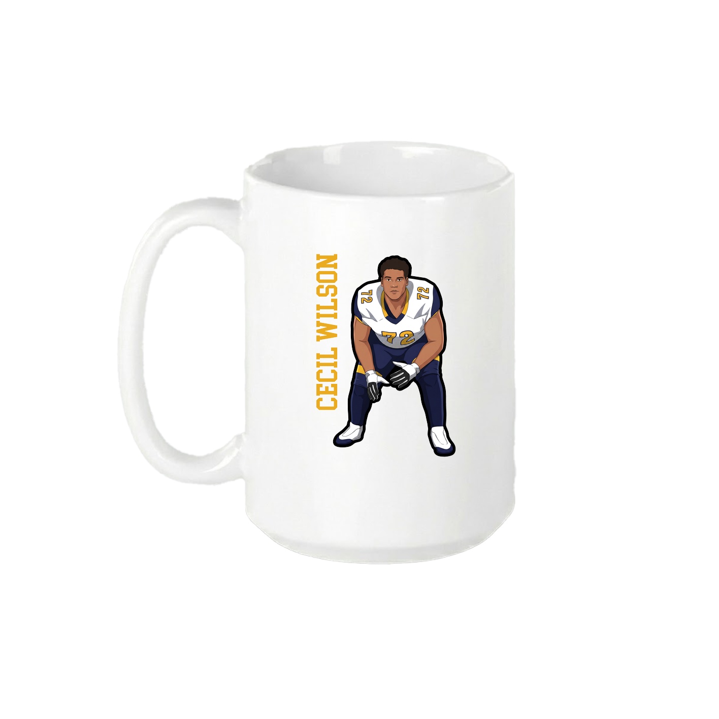 15oz Coffee Mug — Name Vertical in White