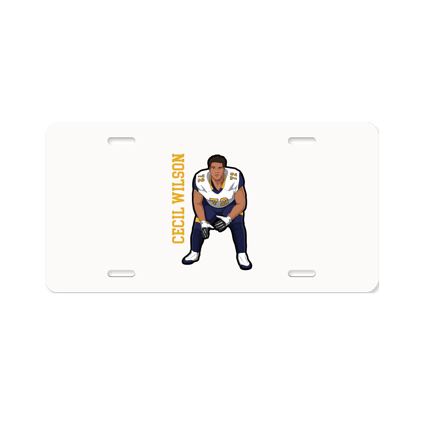License Plate — Name Vertical in Classic