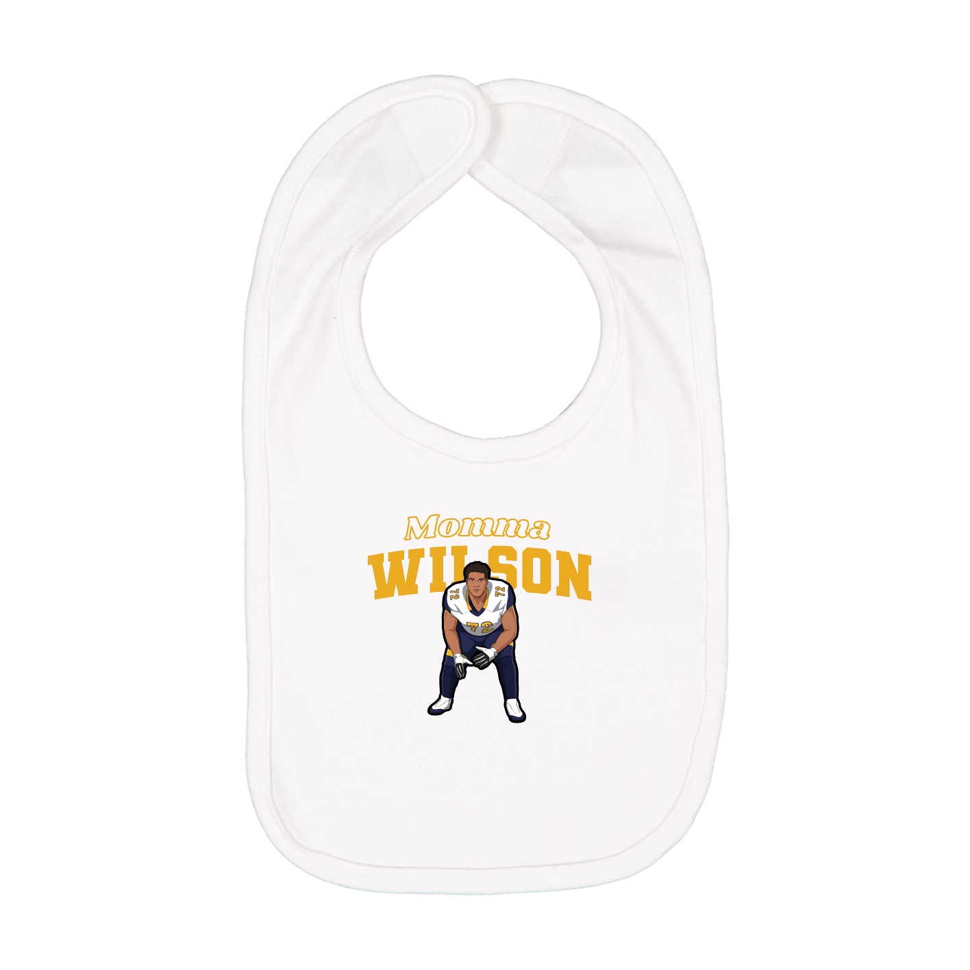 Infant Bib — Mothers Day Block in White