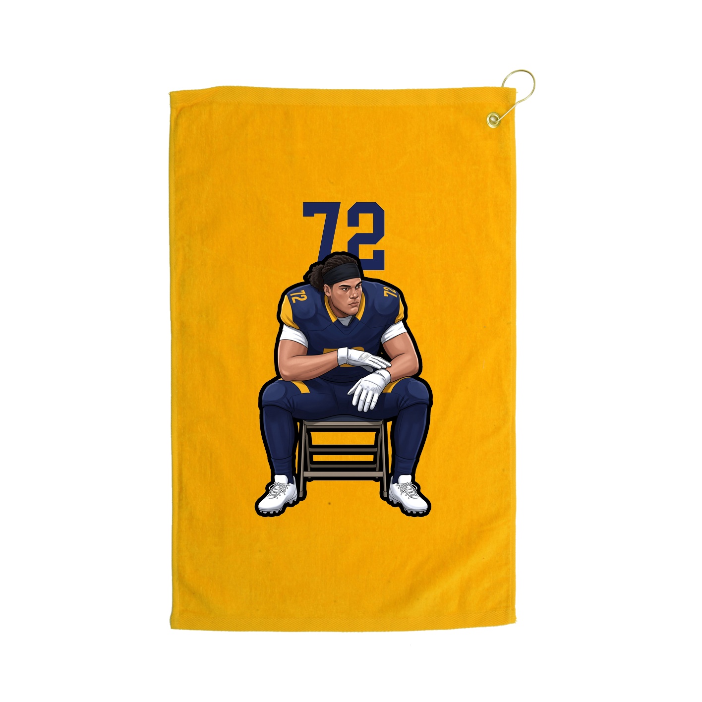 Golf Towel — Number Top in Gold