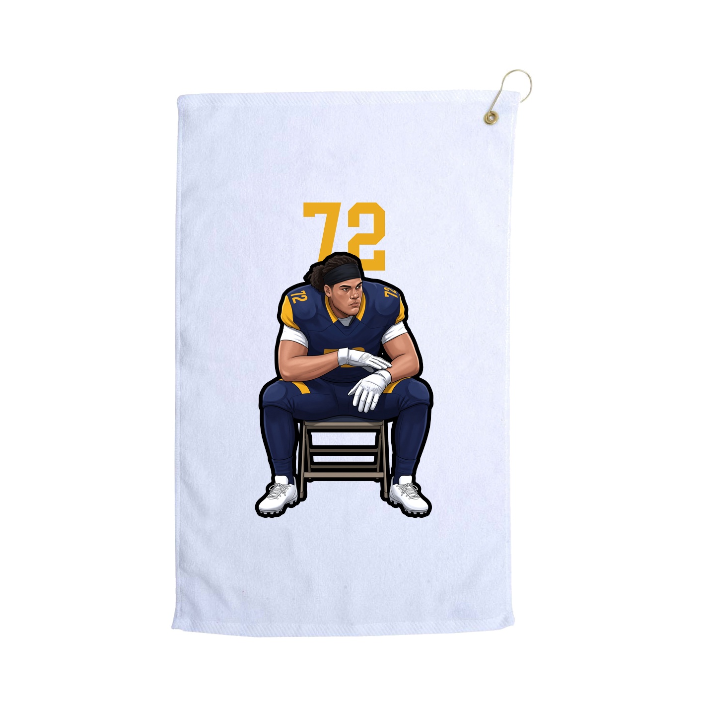 Golf Towel — Number Top in White