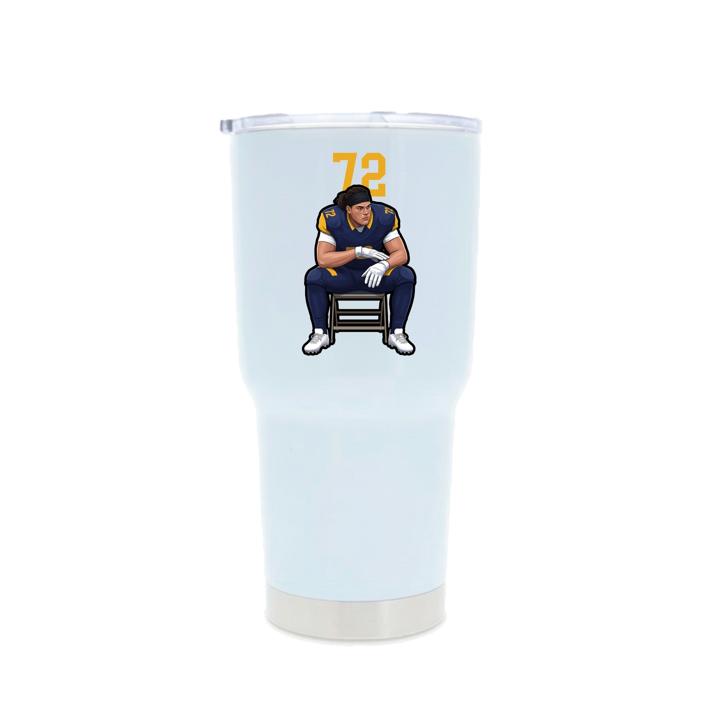30oz Stainless Steel Tumbler — Number Top in White