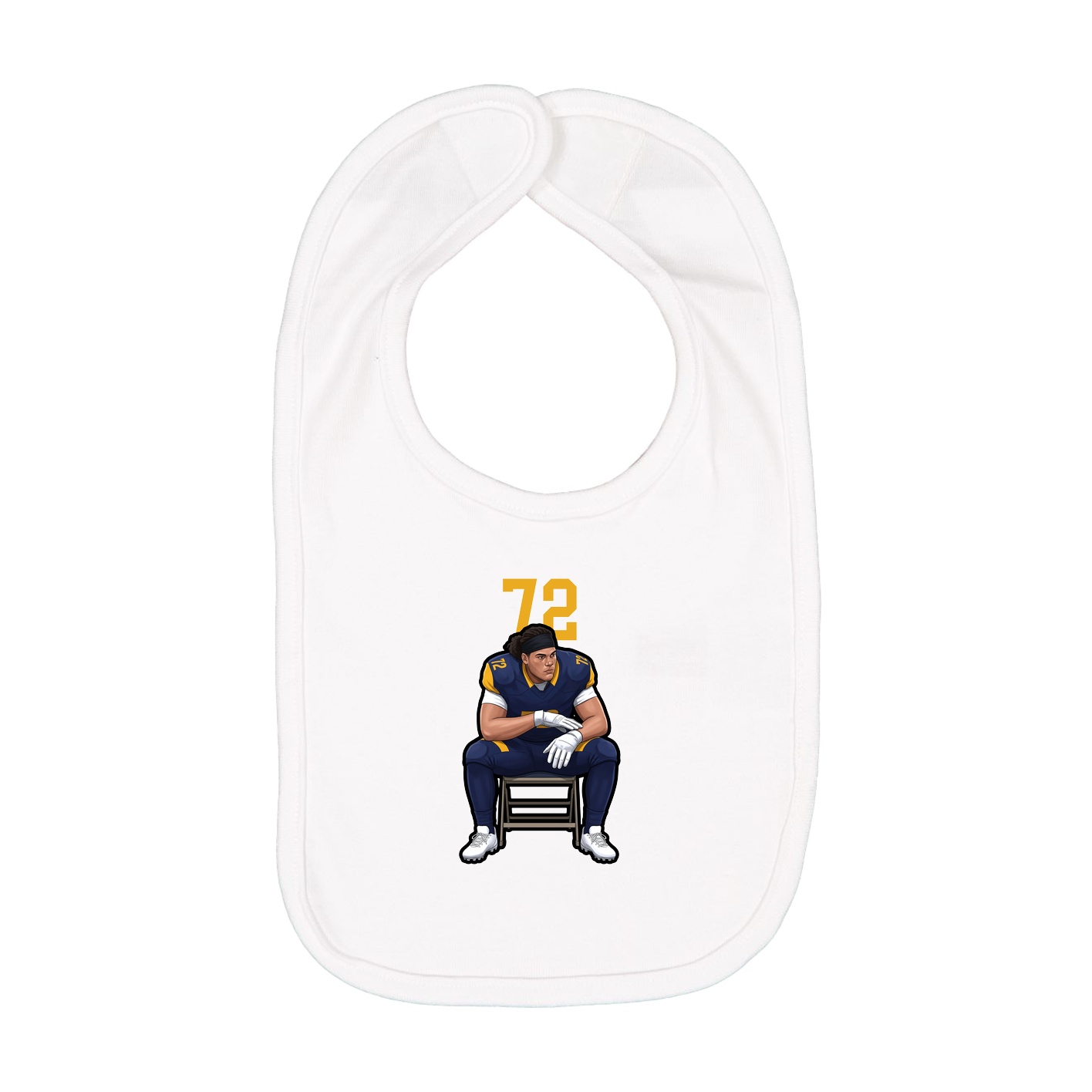 Infant Bib — Number Top in White