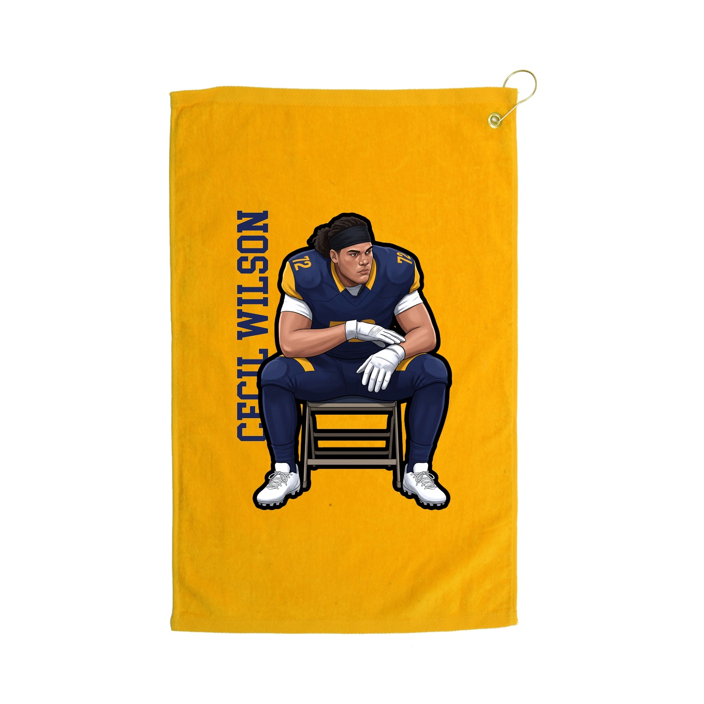 Golf Towel — Name Vertical in Gold