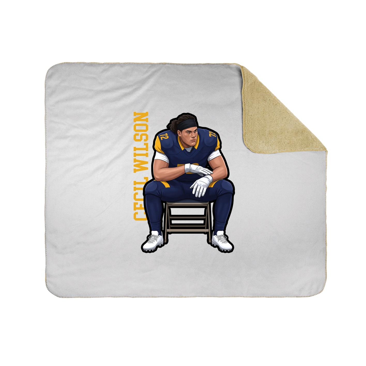 Throw Blanket — Name Vertical in White