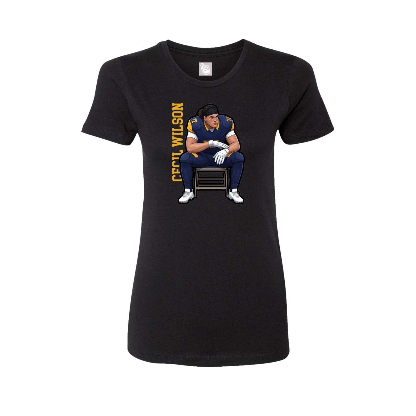 Womens Tee — Name Vertical in Black