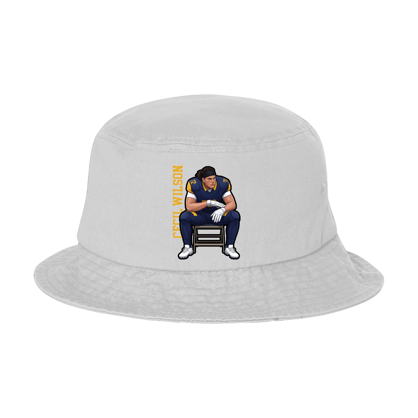 Bucket Cap — Name Vertical in White